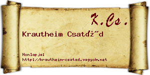 Krautheim Csatád névjegykártya